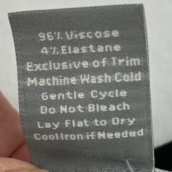 Ann Taylor Drape Neck Sleeveless Top Lace Panel Viscose Blend Black Size L - Picture 9 of 10